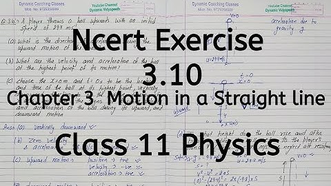 Ncert Exercise 2.6 | Chapter 2 | Motion in a Straight line | Class 11 Physics
