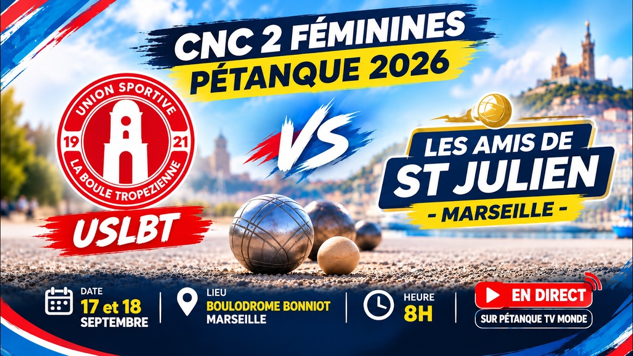Miniature de la vidéo : 🔴 Direct - CNC 2 FÉMININES - USLBT vs MARSEILLE