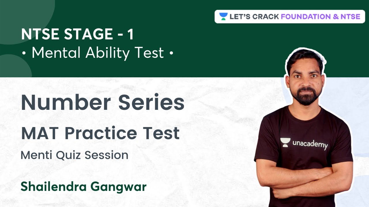 NTSE Stage I: Number Series | Menti Quiz | MAT Practice Test | Shailendra Gangwar