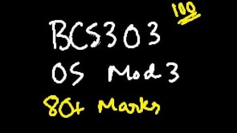 OS MODULE 3 BCS303 Operating System | 22 Scheme VTU 3rd SEM CSE