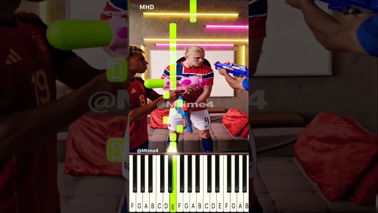 Haaland, Mbappé And Yamal Had A Water Gun Standoff 😂🔫💦 @Mtime4 - Piano Tutorial