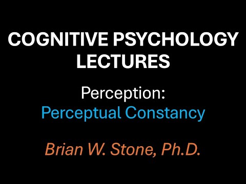Cognitive Psychology - Perception Pt2 - Perceptual Constancy