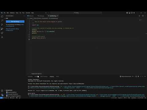 helloWorld.py Testing in Visual Studio Code 02/15/2024