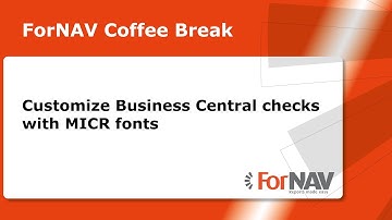 Customize Business Central checks with MICR fonts