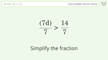 Solving Linear Inequalities: 7d-5 is Greater Than 9