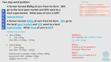 Upper KS2 Maths Week 11 - Lesson 1 Multi Step word problems
