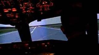 Boeing 767 flight simulator landing at Frankfurt airport