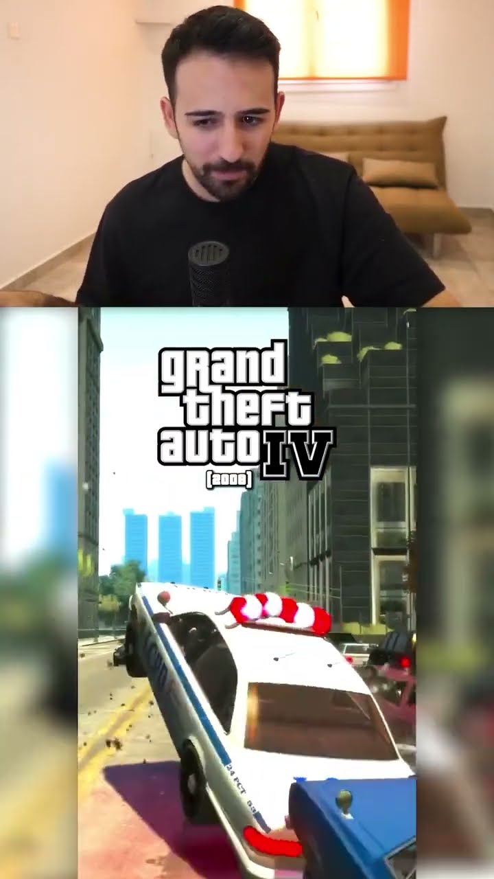 ¿Qué pasa si lanzamos un coche de policía desde mucha altura en todos los GTA??#shorts #gta