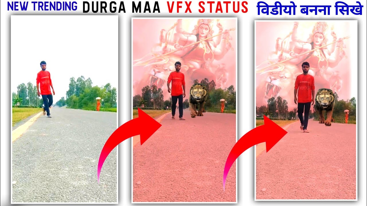 maa sherawali ye |Durga puja status editing 2021| vfx tutorial | kinemaster |navratri status editing