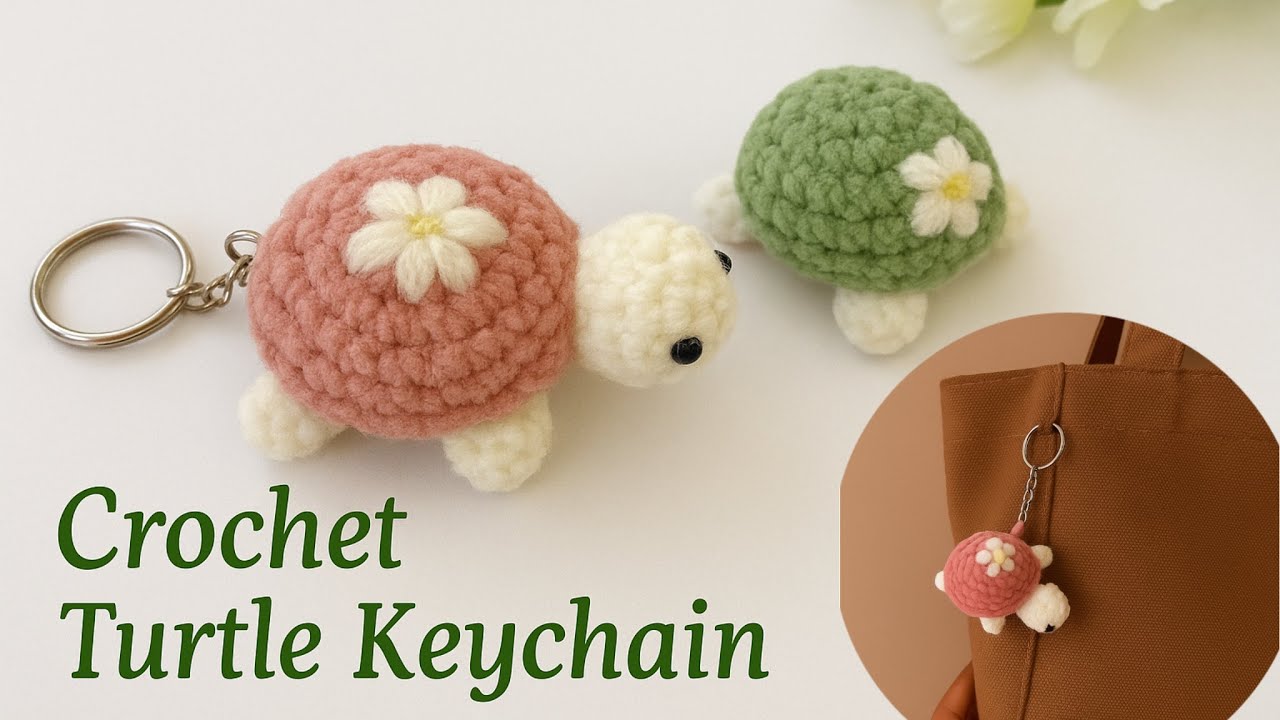 Easy Crochet Turtle Tutorial | DIY Cute Amigurumi Keychain