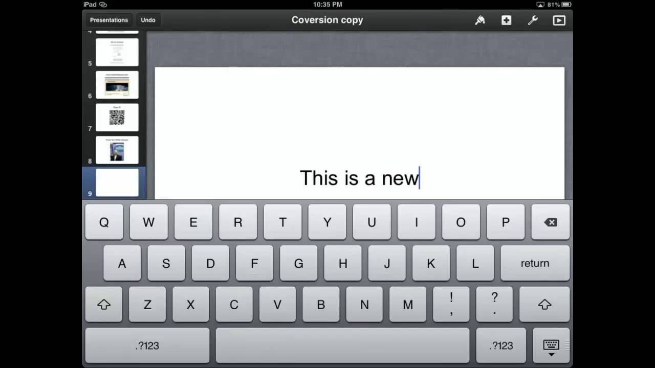 how to transfer powerpoint presentation to keynote on ipad