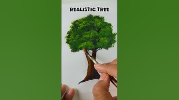 3 easy step to paint a tree #painting #shorts #treepainting
