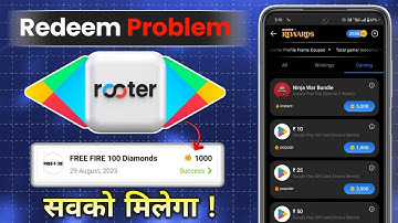 Rooter App Free Fire Max Diamonds Redeem Problem Solve Trick | Rooter App Se Diamonds Kaise Le 2025