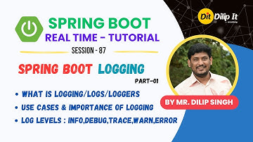 Spring Boot 3 | Session 87 | Logging | Logs | Loggers | Log Levels | SLF4J in Spring Boot