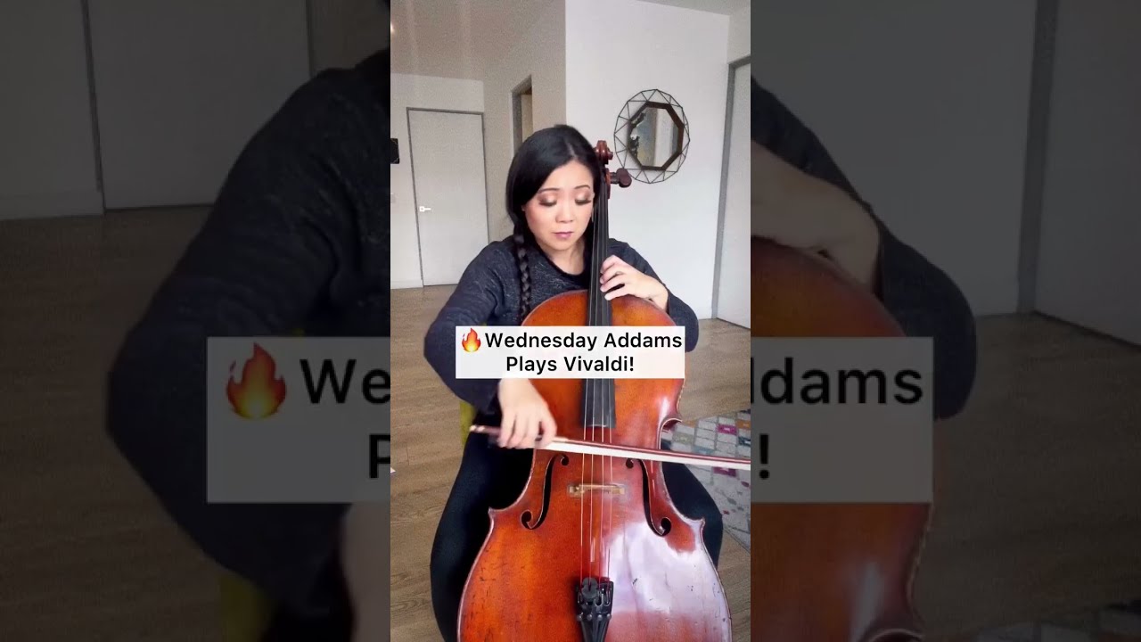 Wednesday Addams Plays Vivaldi Winter on Cello
