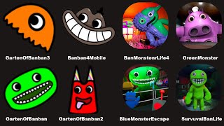 Garten of Banban 3,Banban 4,Garten of Banban 2,Ban Monster Life 4,Green Monster Life Challenge 4