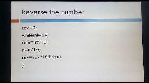 Reverse of number using while loop in c language |  c language