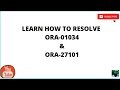 RESOLVING ORA-01034 &amp; ORA-27101