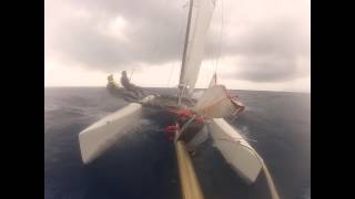 Hobie Tiger catamaran sailing and capsizing - GoPro HD Video