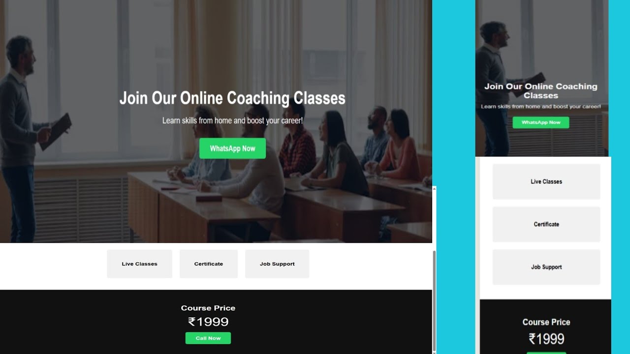 Responsive landing page html css JavaScript ||