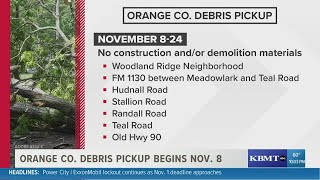Debris pickup in Orange County starting Nov. 8-24 in parts of the county
