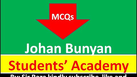 John Bunyan | Most important MCQs | NTA UGC NET English