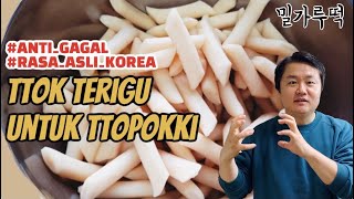 Resep Tteok Tepung Terigu untuk masak Ttopokki  Anti Gagal, Rasa Asli Korea, bahan lokal 100%