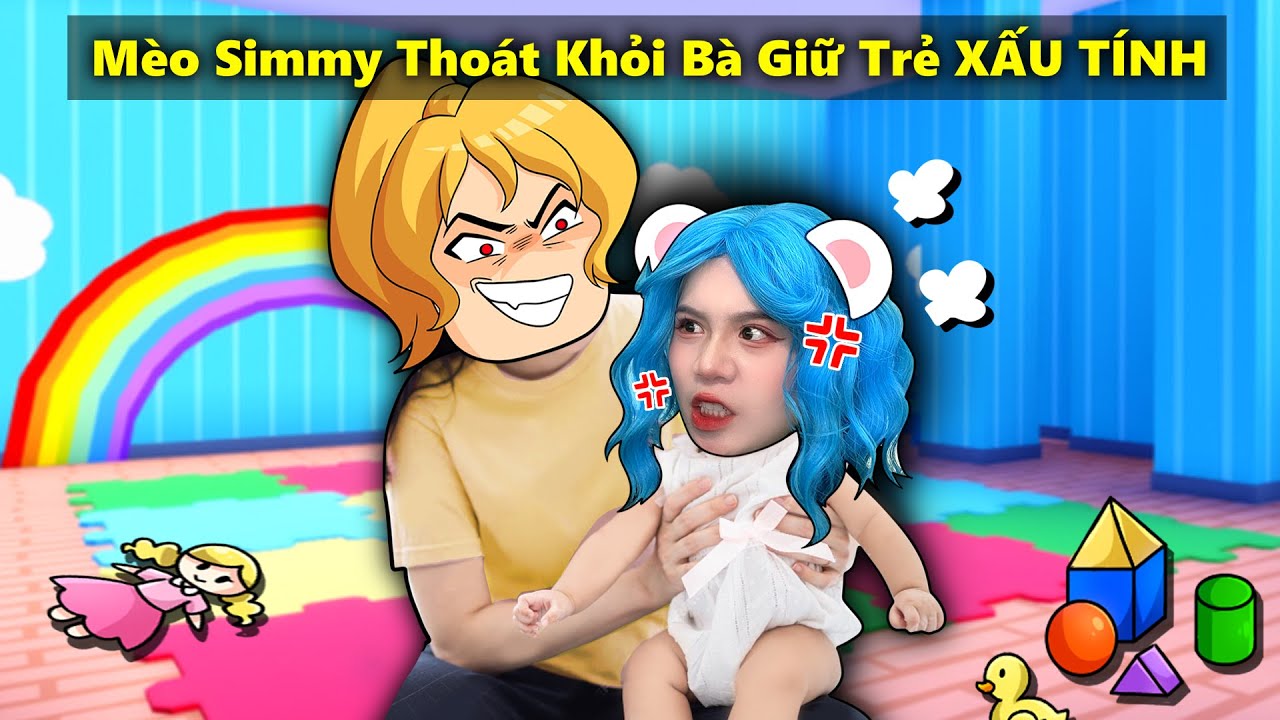 Mèo Simmy Làm Em Bé Hư ?! Simmy Thoát Khỏi Bà Giữ Trẻ XẤU TÍNH Trong Roblox !!