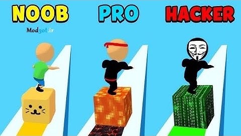 NOOB vs PRO vs HACKER in Cube Surfer ❤️ All Levels Gameplay, NEW Games iOS, Android