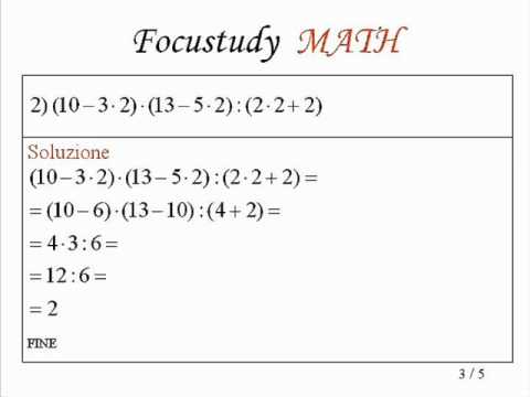 Espressioni Aritmetiche Esercizi Con Soluzione 1 Youtube