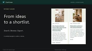 Full Export Pinterest Pins to Excel: Search and Research View | CleanScrape Demo Update