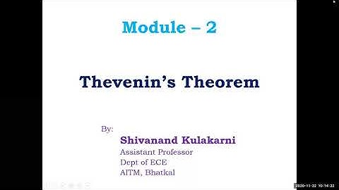 Network Theory (18EC32) | Module 2 - Network Theorems | Thevenin