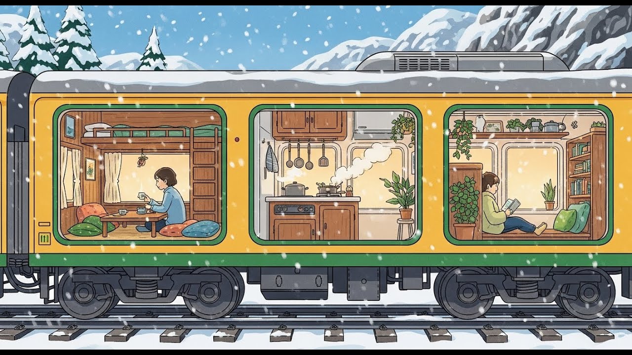 Warm Little Home on a Winter Train | A Dream Journey with Friends, Finally Together | Animation