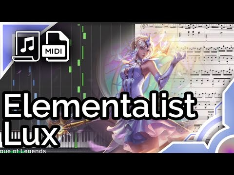 Elementalist Lux login theme - League of Legends (Synthesia Piano Tutorial)