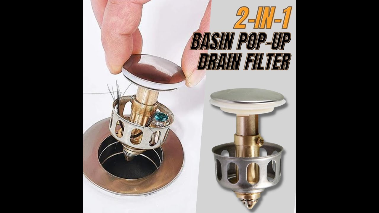 2in1 Universal Wash Basin PopUp Drain Filter YouTube