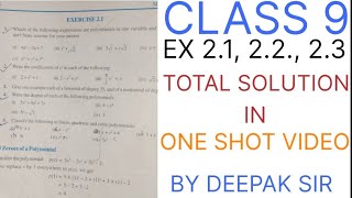 Class 9 # EX. 2.1, 2.2 &amp; 2.3 # John Math Marshal # by Deepak Sir 