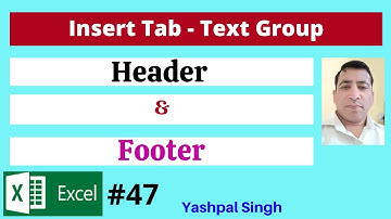 Header and Footer in Text Group in MS Excel | MS Excel  | | Hindi |