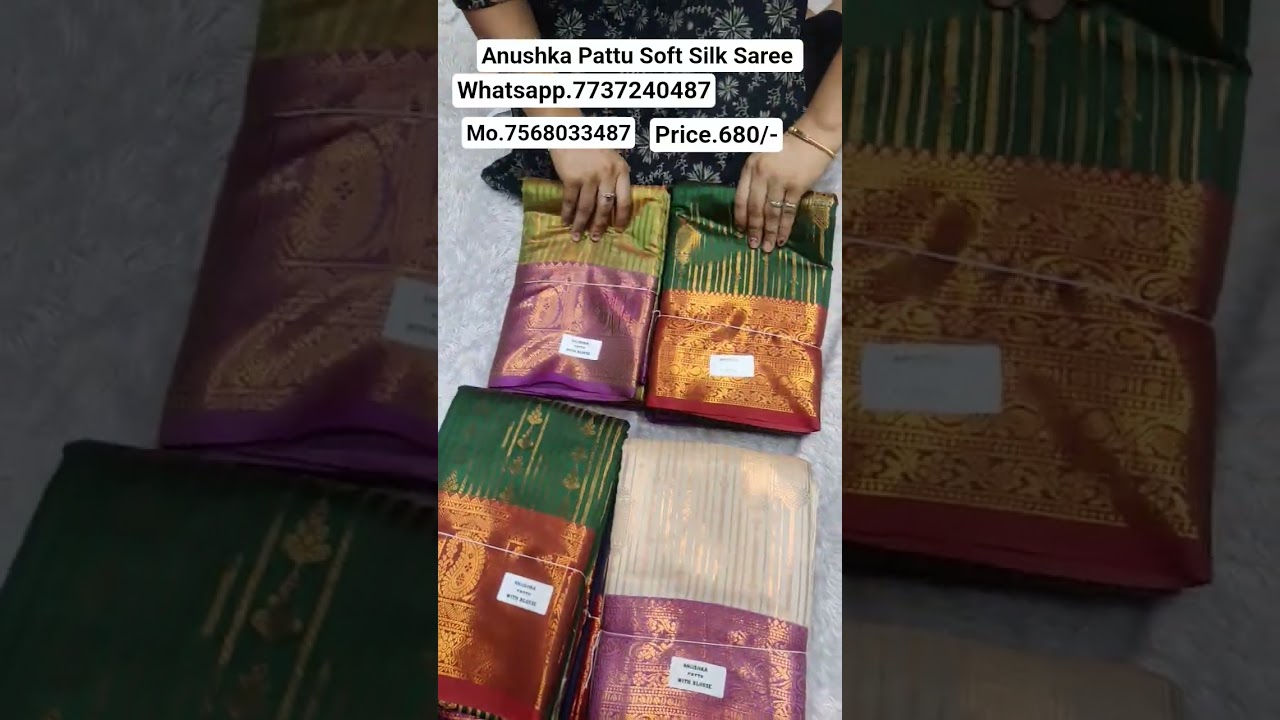 Anushka Pattu Soft Silk Price.680/- Whatsapp.7737240487