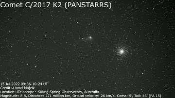 Comet C/2017 K2 (PANSTARRS) animation - Jul 15, 2022