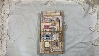 Trifold vintage Grungy Journal with a flip flap cover