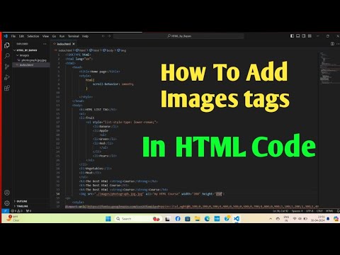 How to add image in html visual studio code | html me image kaise ...