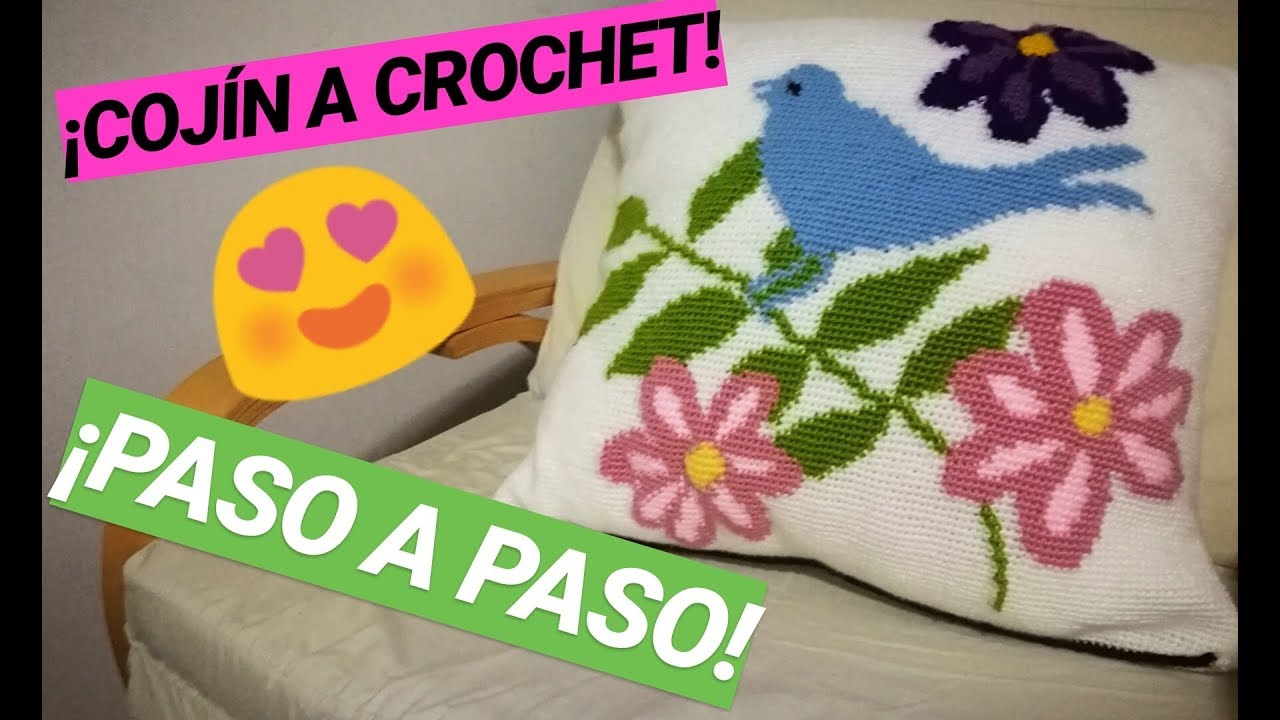 Banco período Volverse 🐦COJÍN CON DIBUJO A GANCHILLO (CROCHET)¡PASO A PASO! 1/2🐦 - YouTube