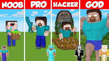 HEROBRINE TNT STATUE BUILD CHALLENGE - Minecraft Battle: NOOB vs PRO vs HACKER vs GOD / Animation