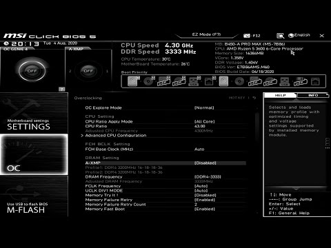 OverClocking AMD RYZEN CPU in MSI B450M/ B550M PRO-VDH
