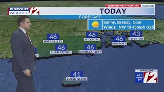 WPRI 12 Weather Forecast 3/23/25: Sunny, Chilly Today; Mix to Rain Monday
