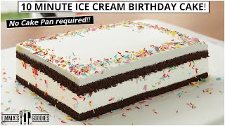 10 Minute ICE CREAM BIRTHDAY CAKE! Soft Chocolate Cake w/ Softy Ice Cream🍦🍰 Ice Cream Cake Recipe