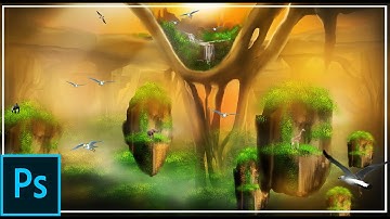 Fantasy island/Mythical Creatures/Nature/Flying Forest /Mystery Place/Digital Art and design (2020)