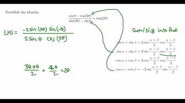 Establish the identity: Sum to Product formulas example 3/3