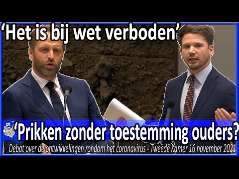 Gideon van Meijeren 'Bij wet verboden om kinderen te prikken zonder toestemming' v Hugo de Jonge TK
