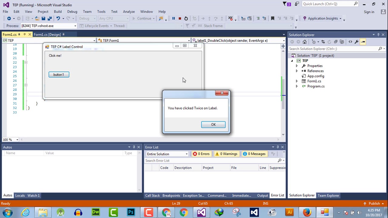 046 J C Label DoubleClick Event Handlers YouTube